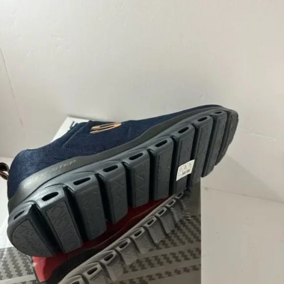 Skechers Men's Glide Step Fasten Up Navy/Black Size 12 New in Box - Picture 4 of 5